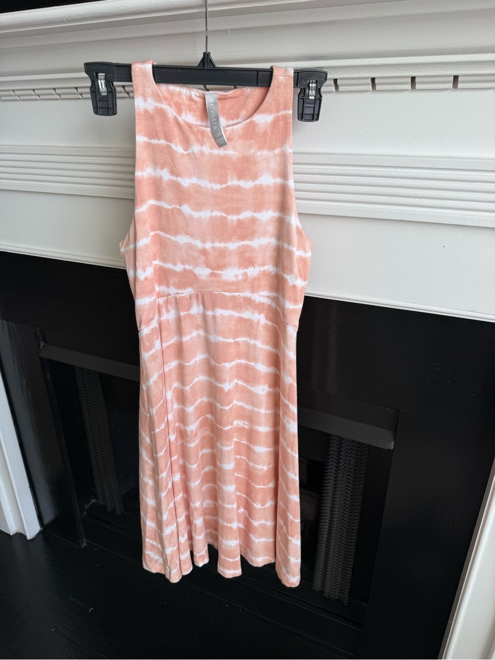 Athleta Peach and White Tie-Dye Tank Dress